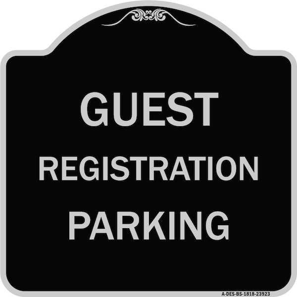 Signmission Guest Registration Parking Heavy-Gauge Aluminum Architectural Sign, 18" x 18", BS-1818-23923 A-DES-BS-1818-23923 - main